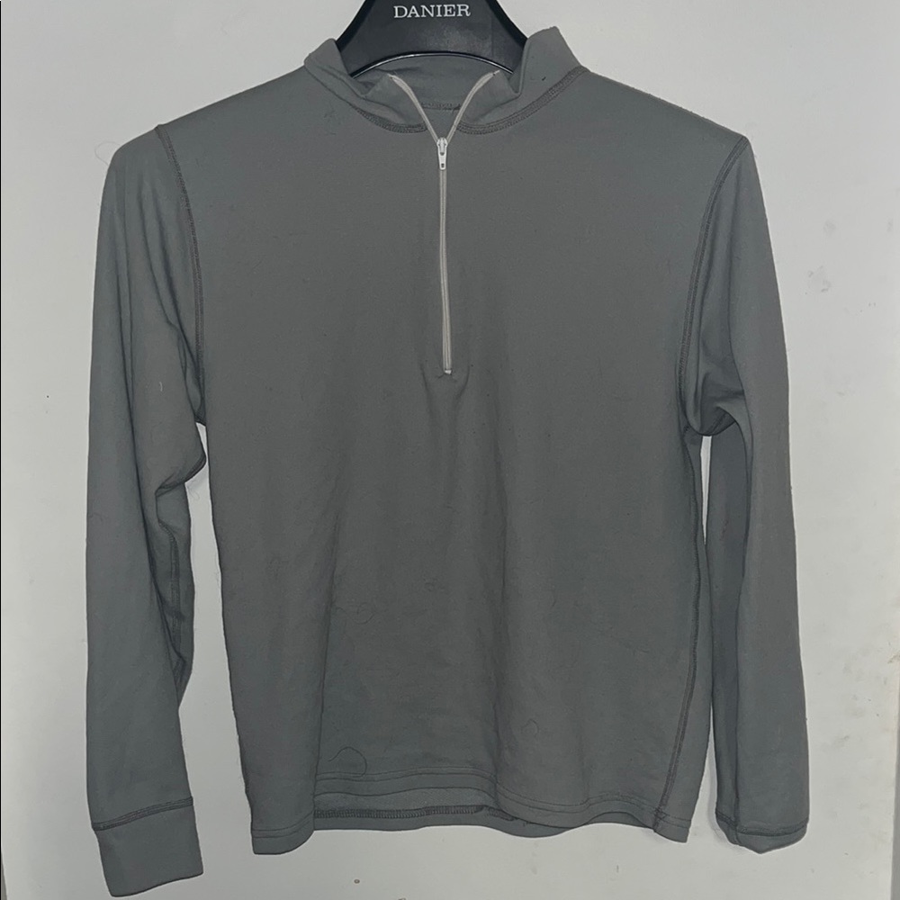 Grey Zip-Up Long Sleeve Shirt